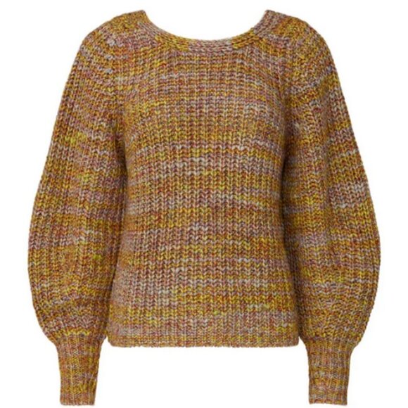 💕BA&SH💕 Gilet Haili Reversible Cardigan Sweater ~ Jaune Knit Medium US 8 - Picture 13 of 16